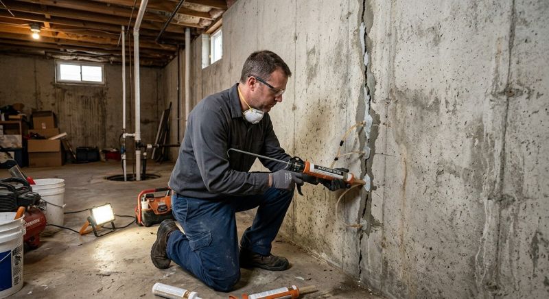 Basement Crack Repair in Bergen County, NJ