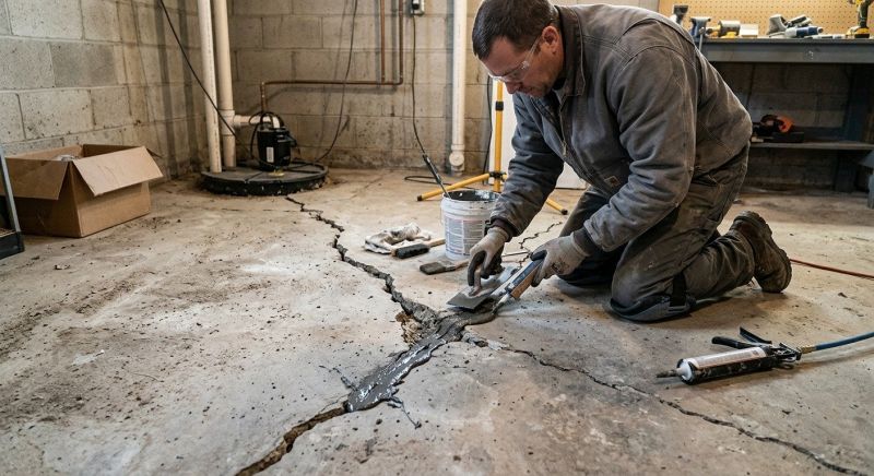 Cracked Basement Floor Repair in Bergen County, NJ