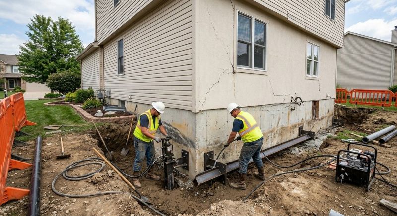 Sinking Foundation Repair in Union County, NJ
